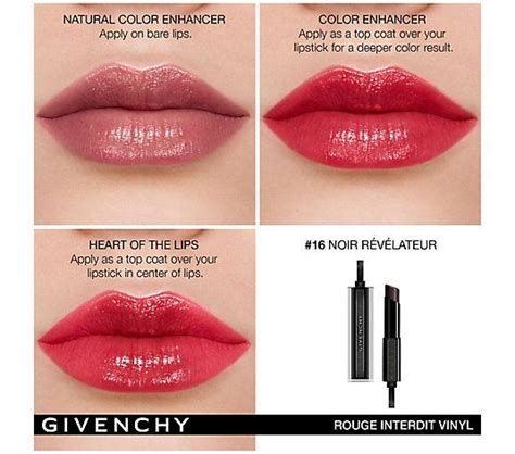 givenchy rouge interdit temptation black magic lipstick|givenchy color enhancing lipstick.